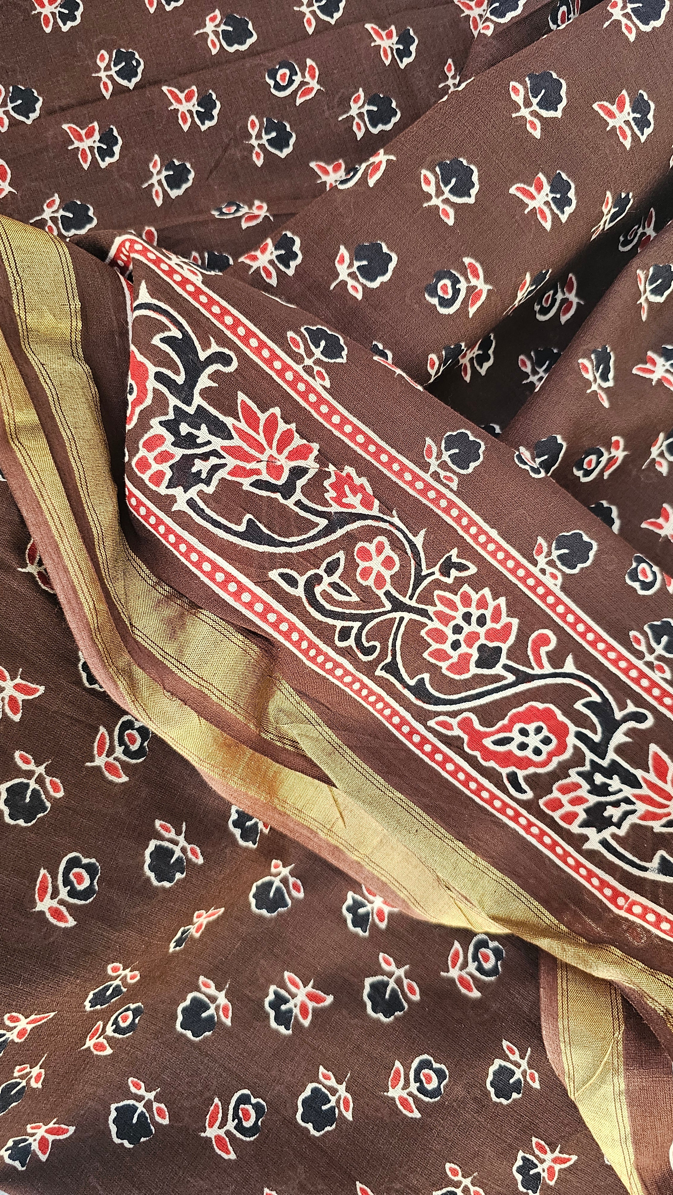 Brownie - Handblock Print - Chanderi Cotton
