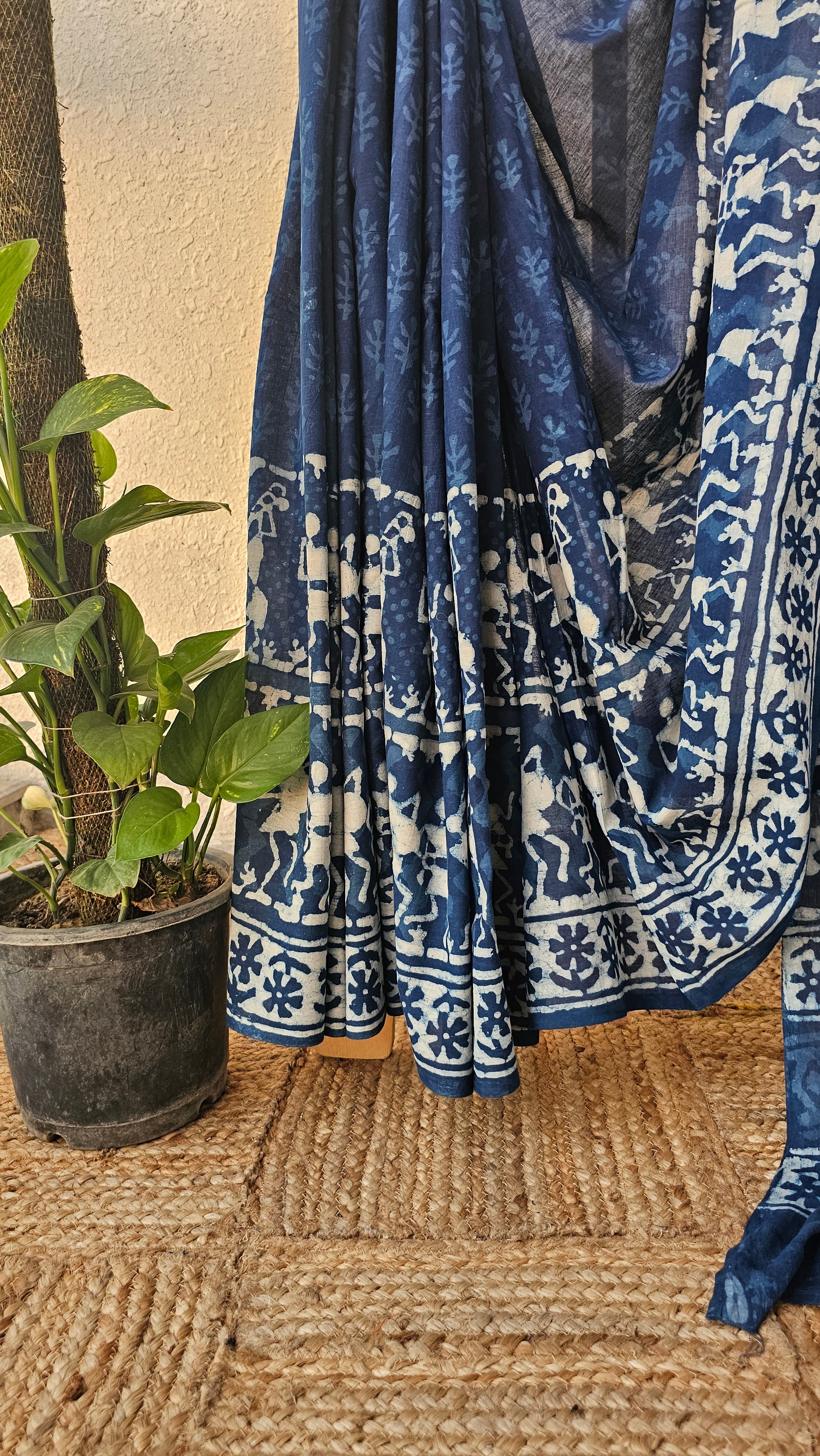 Warli - Handblock Print - Mulcotton