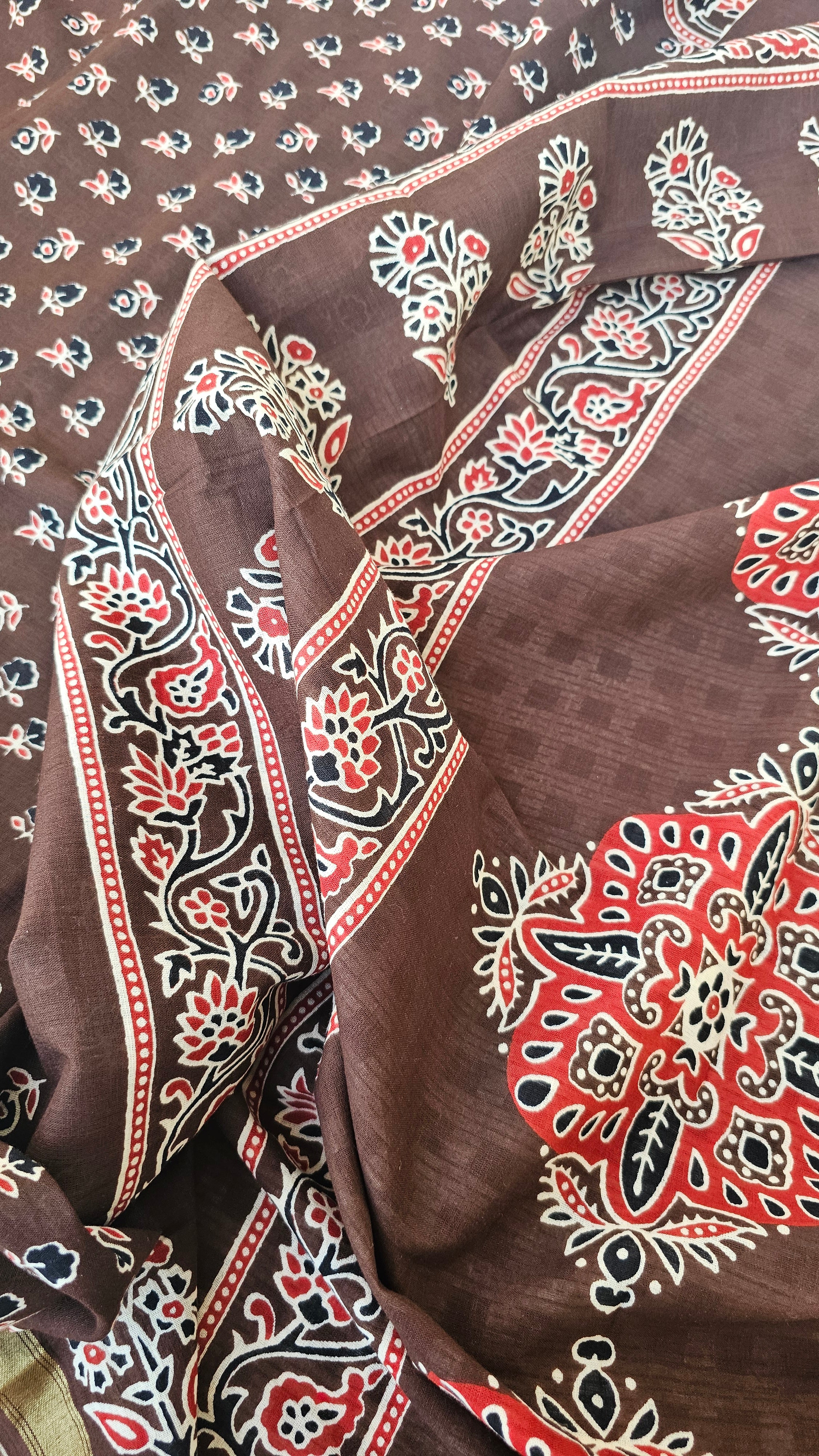Brownie - Handblock Print - Chanderi Cotton