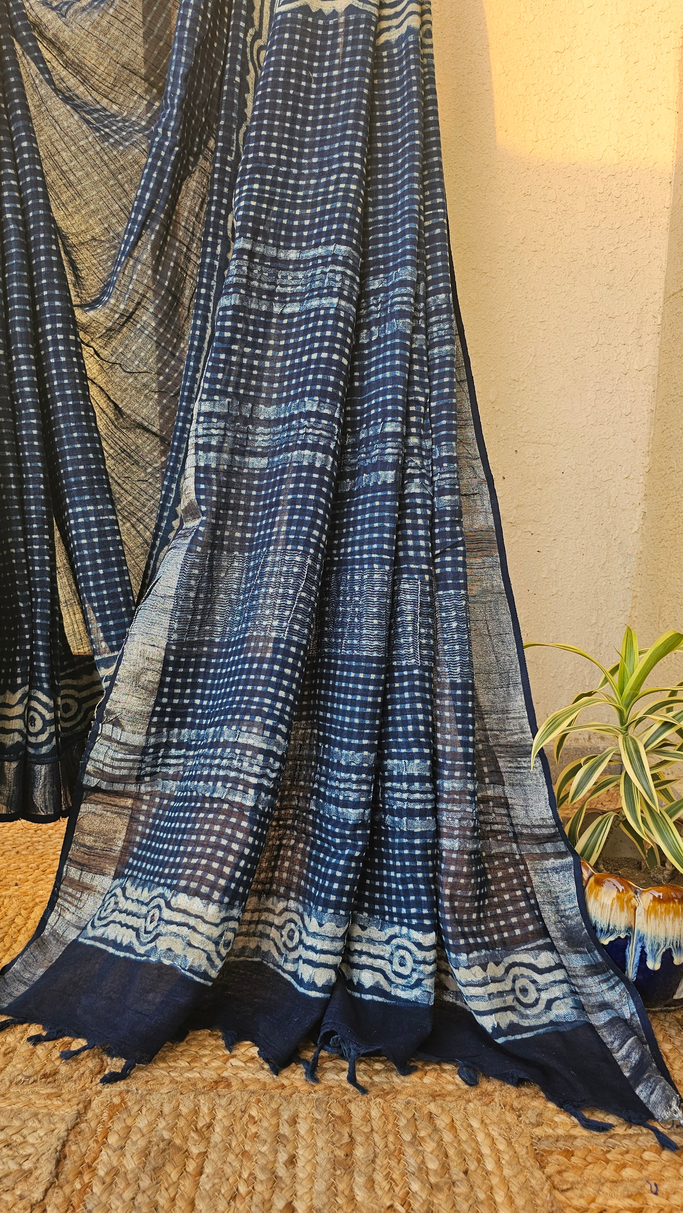 Check - Handblock Print - Linen Cotton