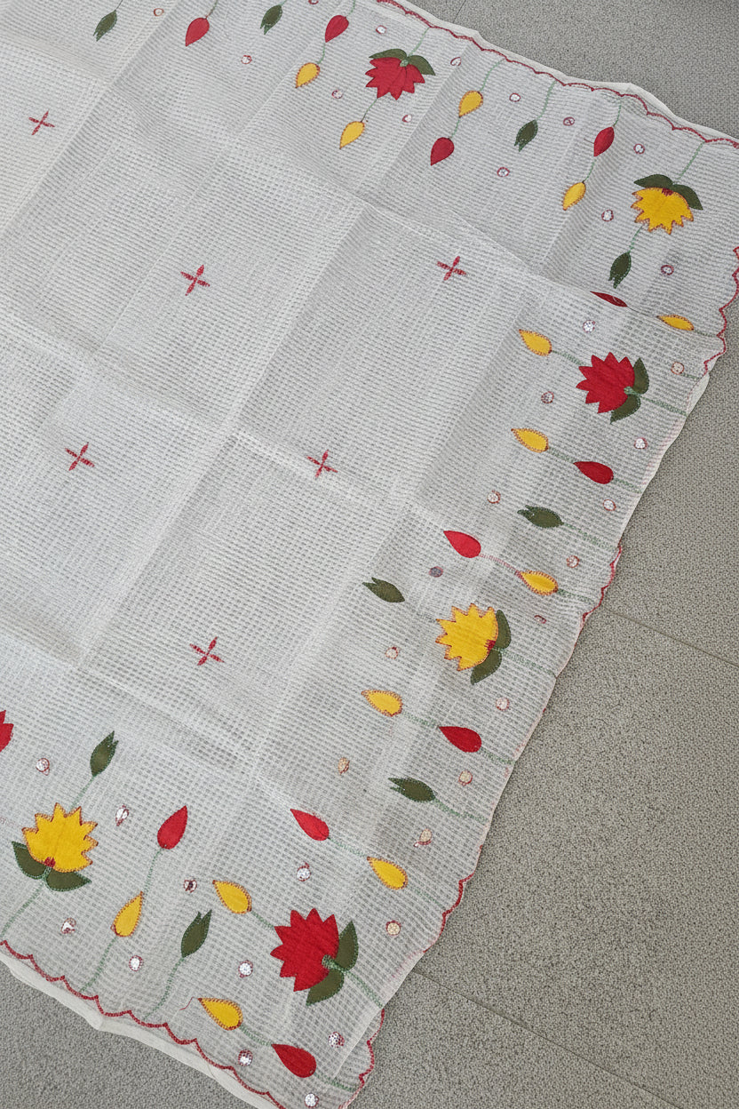 Lotus - Lotus Applique - Resham Kota Cotton Saree