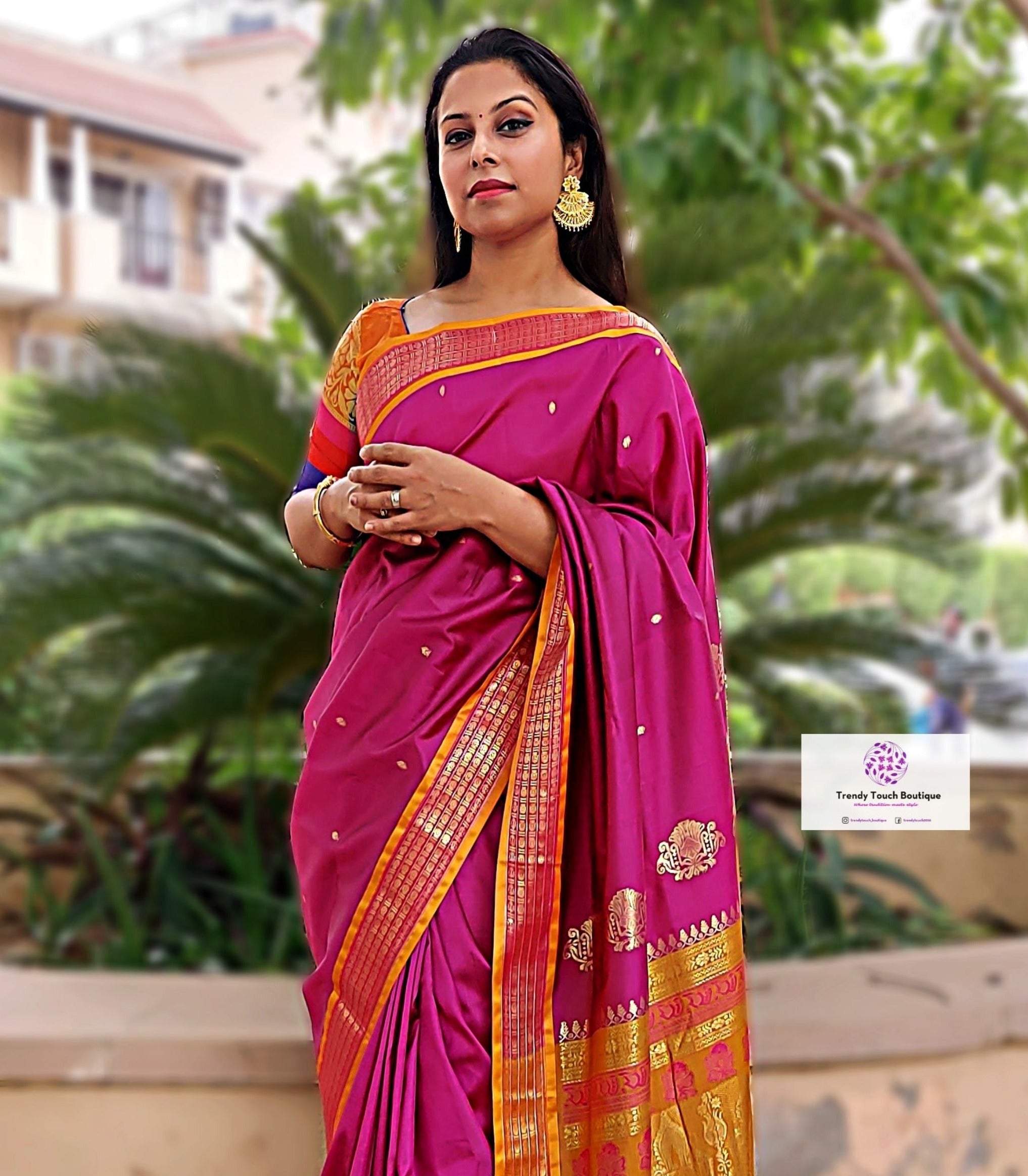 bridal lightweight sarees for gifting bomkai silk magenta and yellow trousseau diwali gifts sarees for marriage wedding functions